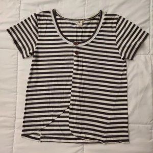 Grey Striped Short Sleeves XS